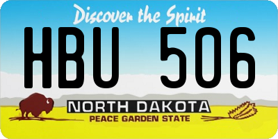 ND license plate HBU506