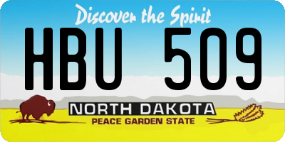 ND license plate HBU509