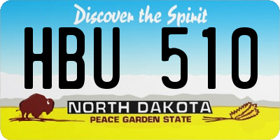 ND license plate HBU510