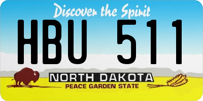 ND license plate HBU511