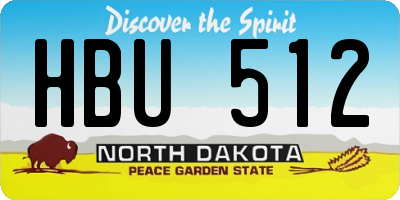 ND license plate HBU512