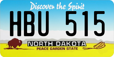 ND license plate HBU515