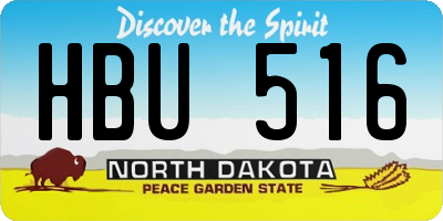 ND license plate HBU516