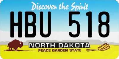 ND license plate HBU518