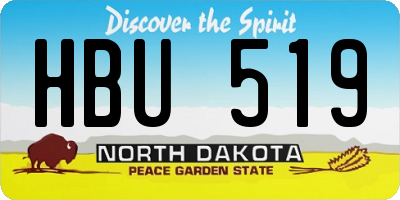 ND license plate HBU519