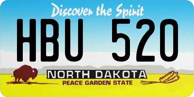 ND license plate HBU520