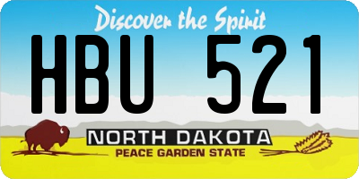 ND license plate HBU521