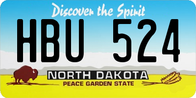 ND license plate HBU524