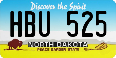 ND license plate HBU525