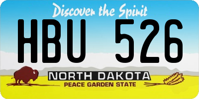 ND license plate HBU526