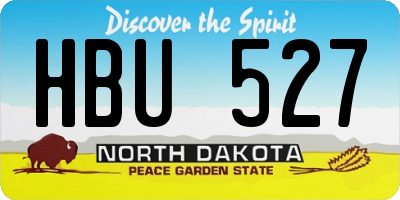 ND license plate HBU527