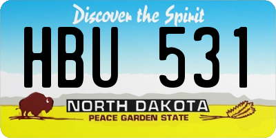 ND license plate HBU531