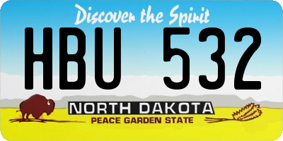 ND license plate HBU532