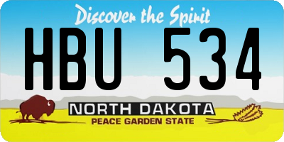 ND license plate HBU534