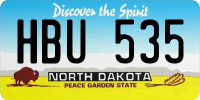 ND license plate HBU535