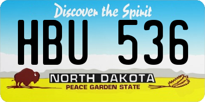 ND license plate HBU536