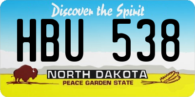 ND license plate HBU538