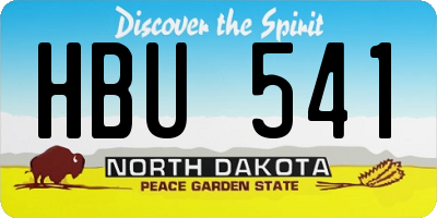 ND license plate HBU541