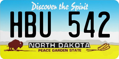 ND license plate HBU542