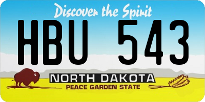 ND license plate HBU543