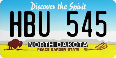 ND license plate HBU545