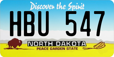 ND license plate HBU547