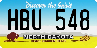 ND license plate HBU548