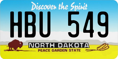 ND license plate HBU549