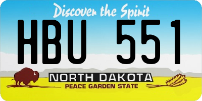 ND license plate HBU551