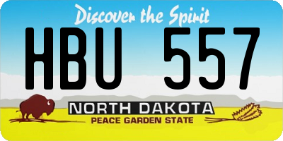 ND license plate HBU557