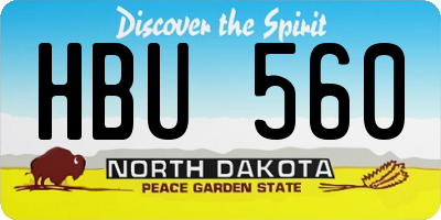 ND license plate HBU560