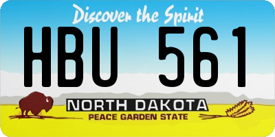 ND license plate HBU561