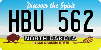 ND license plate HBU562