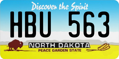 ND license plate HBU563