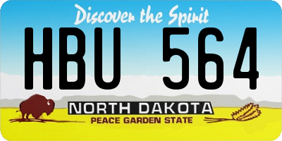 ND license plate HBU564