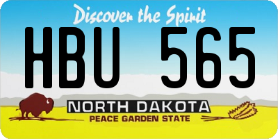 ND license plate HBU565