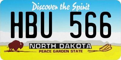 ND license plate HBU566