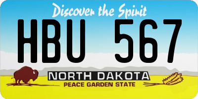 ND license plate HBU567