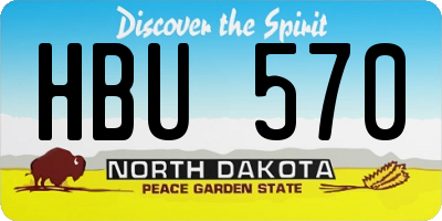 ND license plate HBU570