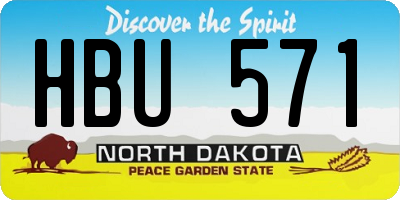 ND license plate HBU571