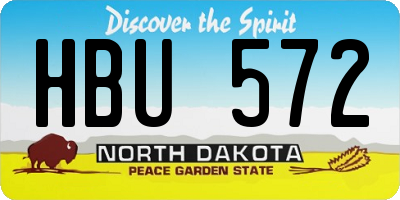 ND license plate HBU572