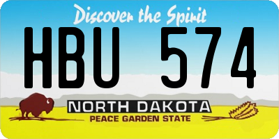 ND license plate HBU574