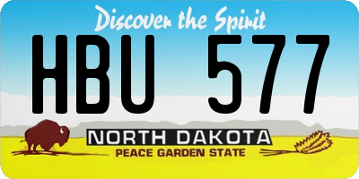 ND license plate HBU577