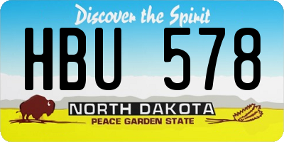 ND license plate HBU578