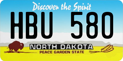 ND license plate HBU580