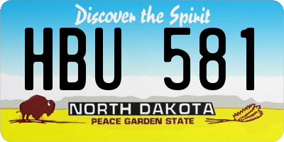 ND license plate HBU581