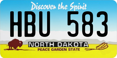 ND license plate HBU583