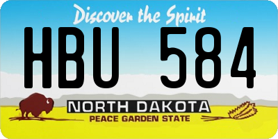 ND license plate HBU584