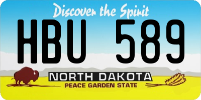 ND license plate HBU589