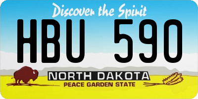 ND license plate HBU590